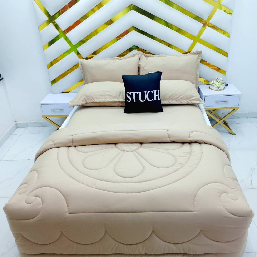 PLAIN BROWN 7/7 DUVET SET