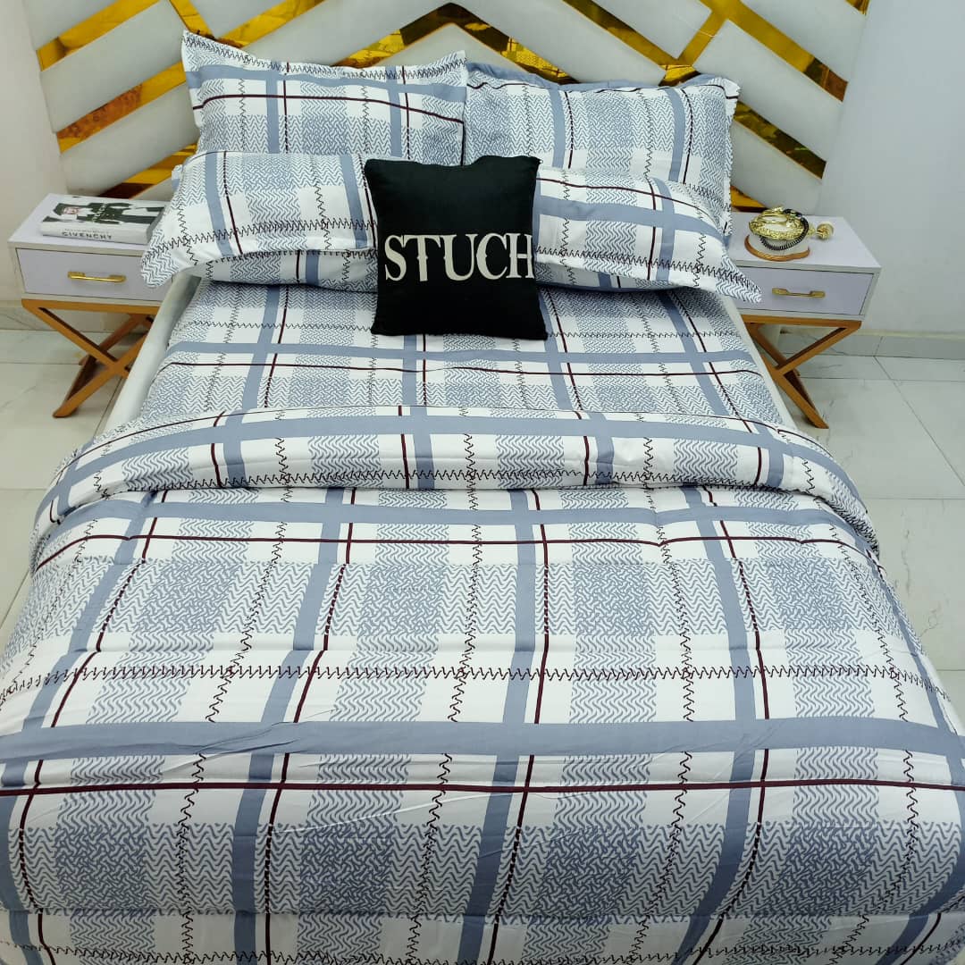 BLUE WHITE CHECK 7/7 DUVET SET